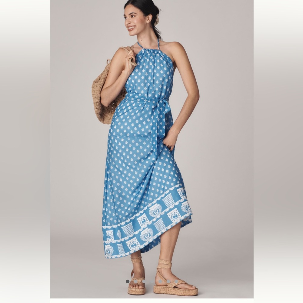 NWT Rachel Antonoff Rainey Halter Maxi Dress Sz Large